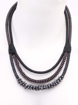 Šedo-černý náhrdelník Pieces Jombo
