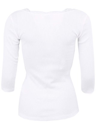Biele farebné tričko s 3/4 rukávom VERO MODA Lena