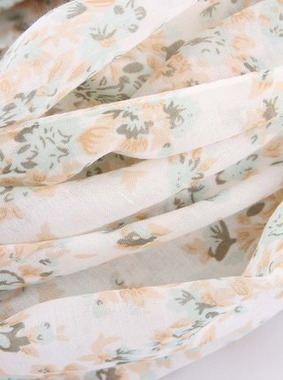 Krémový květovaný dutý šátek Pieces Mette Marie