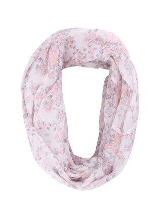 Světle růžový květovaný dutý šátek Pieces Mette Marie
