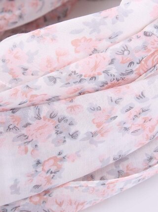 Světle růžový květovaný dutý šátek Pieces Mette Marie