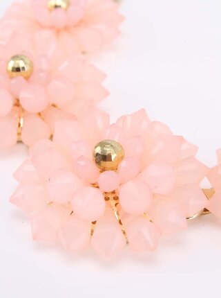 Zlatý náhrdelník s růžovými květy Pieces Jirina