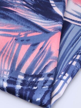 Korálovo - modrý vzorovaný šátek Pieces Joannes