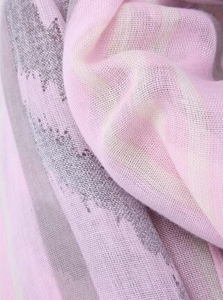 Šedo-růžový vzorovaný šátek Pieces Himpy