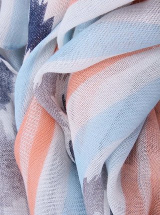 Meruňkovo-modrý vzorovaný šátek Pieces Himpy