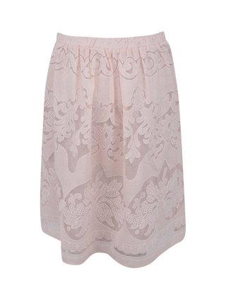 Ružová čipkovaná sukňa VILA Classico