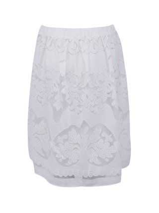 Biela čipkovaná sukňa VILA Viclassico