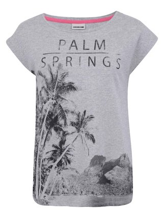 Šedé tričko s potiskem Noisy May Palm