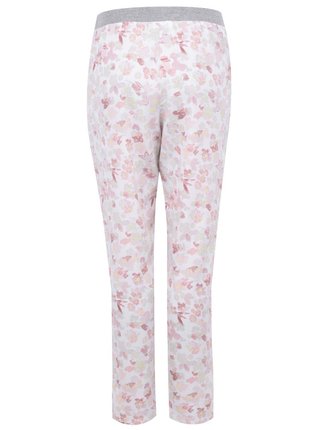 Bielo-ružové kvetované nohavice ONLY Malou