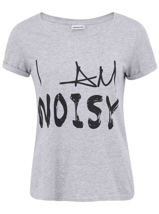 Světle šedé tričko s nápisem Noisy May Anton