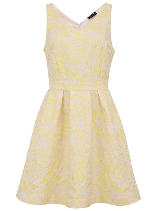 Bielo-žlté vzorované šaty VILA Nessy
