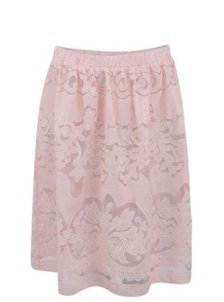 Ružová čipkovaná sukňa VILA Classico