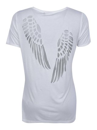Biele tričko s výrezmi v tvare krídiel ONLY Lasercut