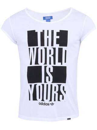 Biele dámske tričko s potlačou adidas Originals Its Yours Tee