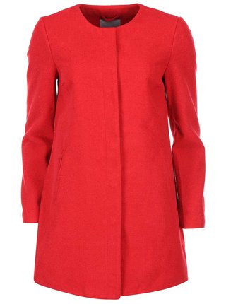 Červený dlhší kabát VERO MODA Louise Daisy