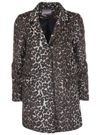 Hnedý kabát s leopardím vzorom VERO MODA City