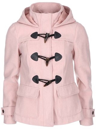 Ružový kratší kabát s kapucňou VERO MODA Mella