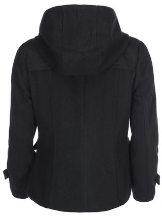 Čierny kratší kabát s kapucňou VERO MODA Mella