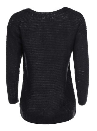 Čierny sveter s véčkovým výstrihom VERO MODA Celeste