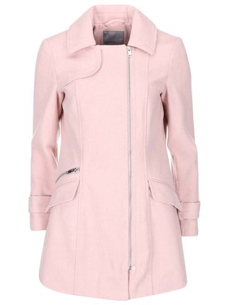 Ružový kabát so zipsom VERO MODA Nille Daisy