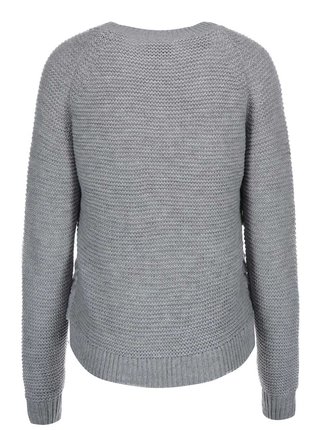 Sivý sveter s umelou kožušinou VERO MODA Louand