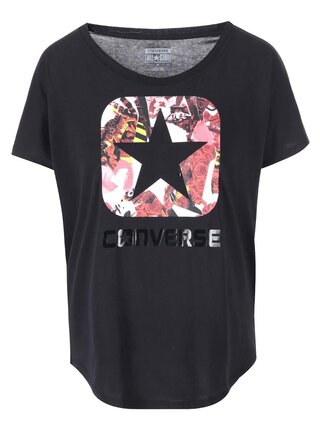 Čierne dámske tričko s logom Converse