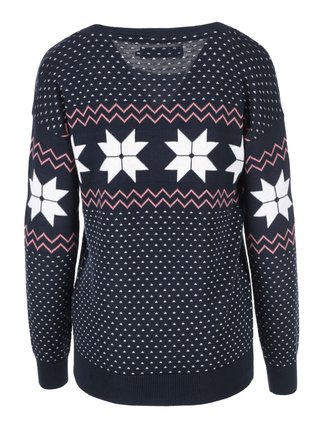 Tmavomodrý sveter so vzorom ONLY XChristmas
