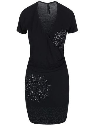Čierne šaty s kovovými detailmi Desigual Cintia