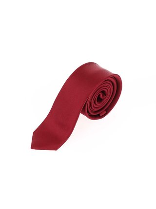 Vínová hedvábná slim kravata Selected Homme Plain