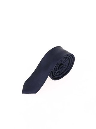 Tmavě modrá hedvábná slim kravata Selected Homme Plain