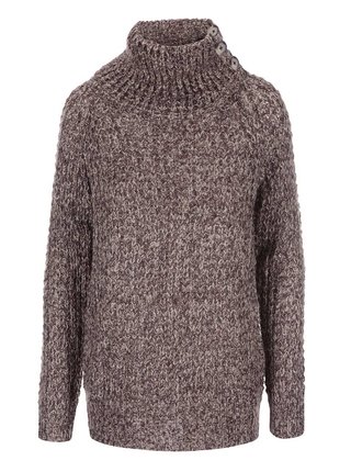 Vínový voľnejší pletený sveter s rolákom VERO MODA Dawn