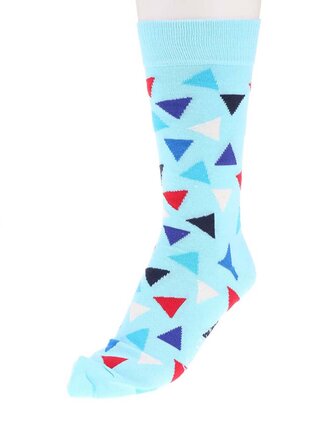 Svetlomodré unisex ponožky s trojuholníkmi Happy Socks Traingle