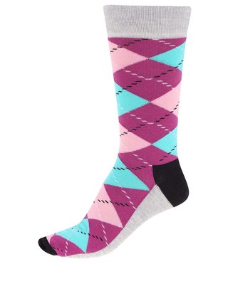 Farebné unisex ponožky so vzorom Happy Socks Argyle