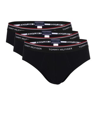 Sada tří pánských slipů v černé barvě Tommy Hilfiger Underwear