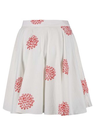 Biela vzorovaná sukňa Brakeburn Polka