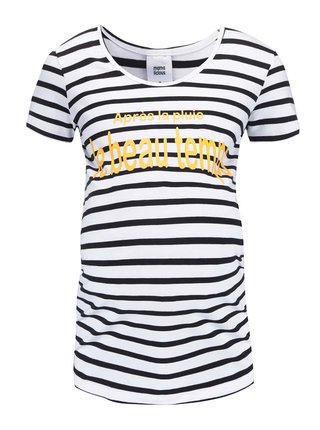 Čierno-biele pruhované tehotenské tričko Mama.licious Holi
