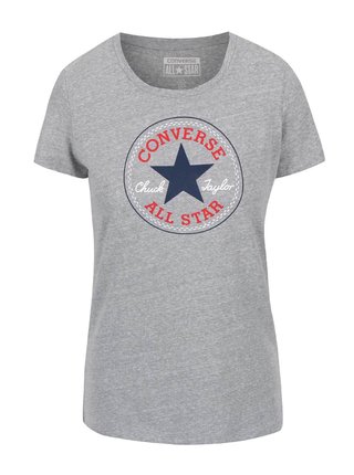 Sivé dámske tričko s krátkym rukávom Converse