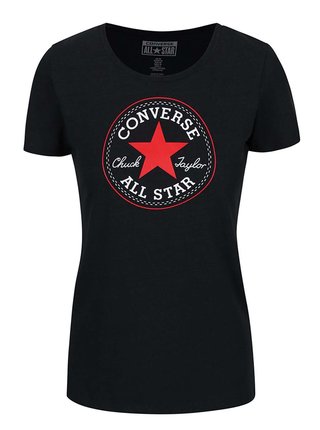 Čierne dámske tričko s potlačou Converse