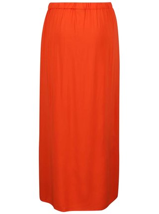 Oranžová maxi sukňa s rozparkom VERO MODA Super Easy