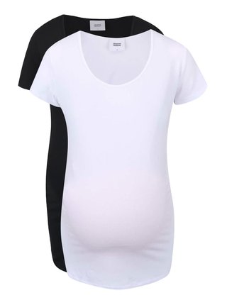 Kolekcia dvoch tehotenských tričiek v bielej a čiernej farbe Mama.licious Lea