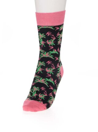 Koralovo-čierne dámske ponožky Happy Socks Aloha