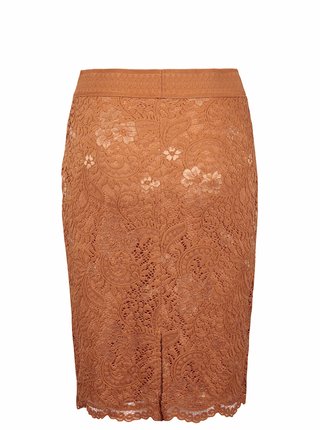 Hnedá čipkovaná sukňa VERO MODA Celebe
