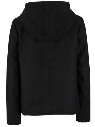 Čierny kratší kabát s kapucňou VERO MODA Modaliga