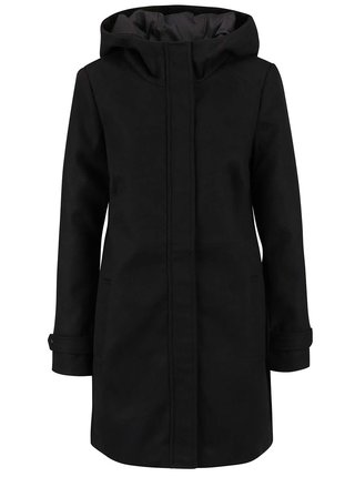 Čierny kabát s kapucňou VERO MODA Mialiga