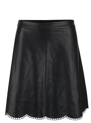 Čierna koženková sukňa VILA Fap
