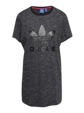 Sivé dámske melírované dlhé tričko adidas Originals Trefoil