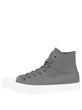 Zelenosivé unisex členkové tenisky s bielym logom Converse Chuck Taylor All Star