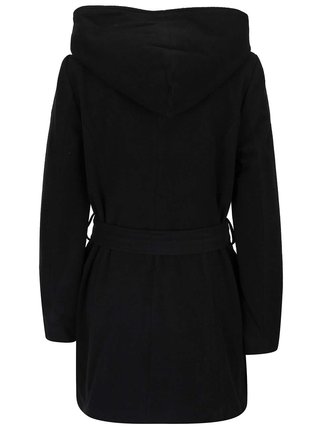 Čierny kabát s kapucňou VERO MODA Joyce Daisy