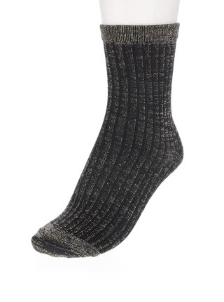 Trblietavé ponožky vo zlato-čierne farbe VERO MODA Glitter