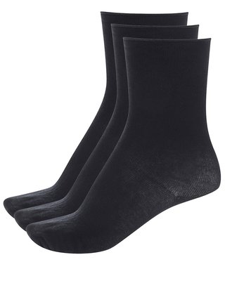 Súprava troch párov čiernych ponožiek VERO MODA Socks Basic